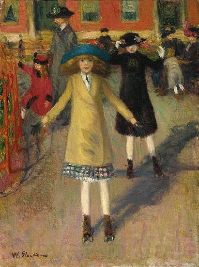 William Glackens Children Rollerskating Norge oil painting art